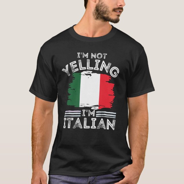 Camiseta Não estou gritando que sou italiano por italiano  (Frente)