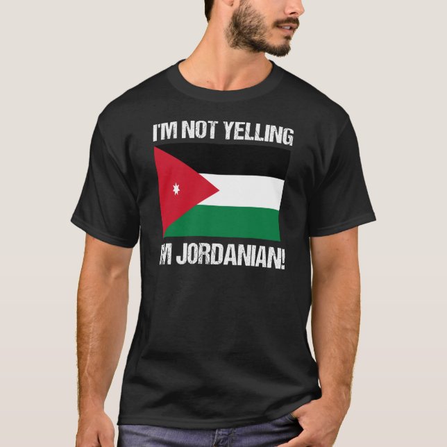 Camiseta Não estou gritando que sou Jordan Country Flag (Frente)