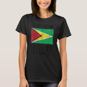 Camiseta Não estou gritando, sou guianense Guyana Flag Root
