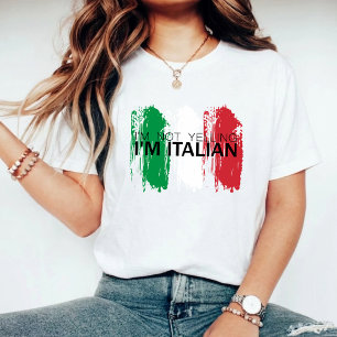 Camiseta Não estou gritando, sou italiano engraçado, Camise