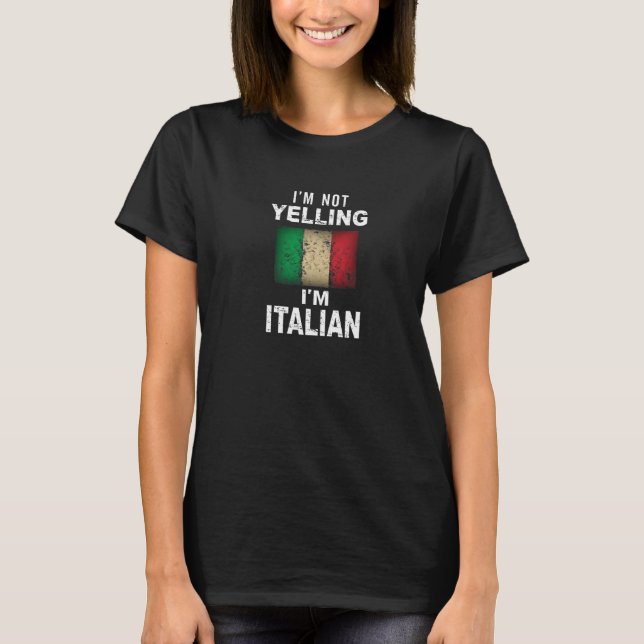 Camiseta Não estou gritando, sou italiano, mulher (Frente)