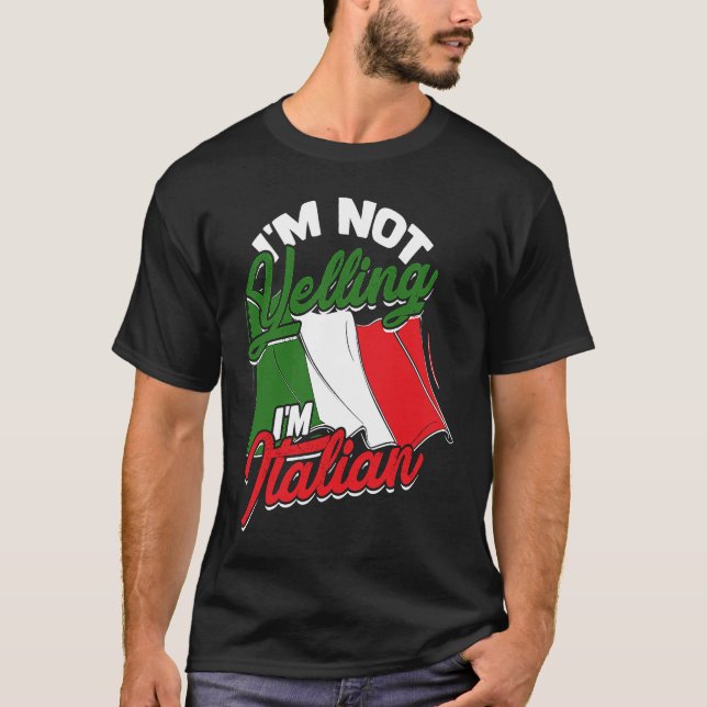Camiseta Não estou gritando, sou italiano, pastor e tomate (Frente)
