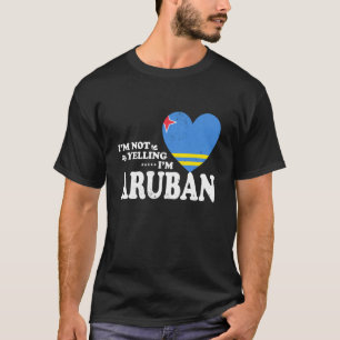Camiseta Não Estou Gritando Souvenir da Bandeira de Aruba H