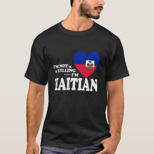 Camiseta Não Estou Gritando Souvenir da Bandeira Haitiana H