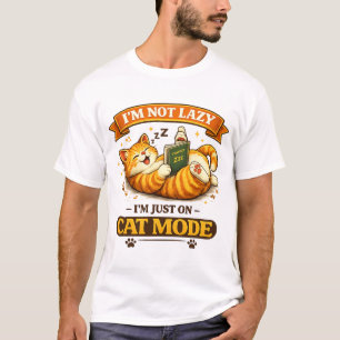 Camiseta Não Estou Preguiçoso Estou Só No Modo Gato