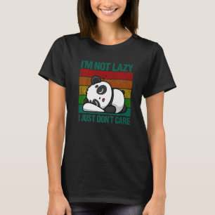 Camiseta Não Estou Preguiçoso Só Não Me Importo Panda Urso