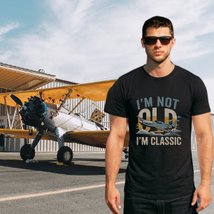 Camiseta Não Estou Velho Sou Clássico Aviador Piloto de War