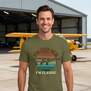 Camiseta Não Estou Velho Sou Clássico Piloto Aviador de War