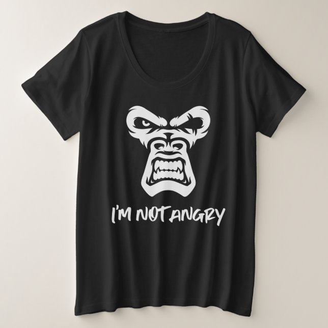 Camiseta Não estou zangado, o macaco (Frente do Design)