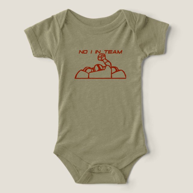 Camiseta Não, eu na equipe 2 Bebê (Design frontal)