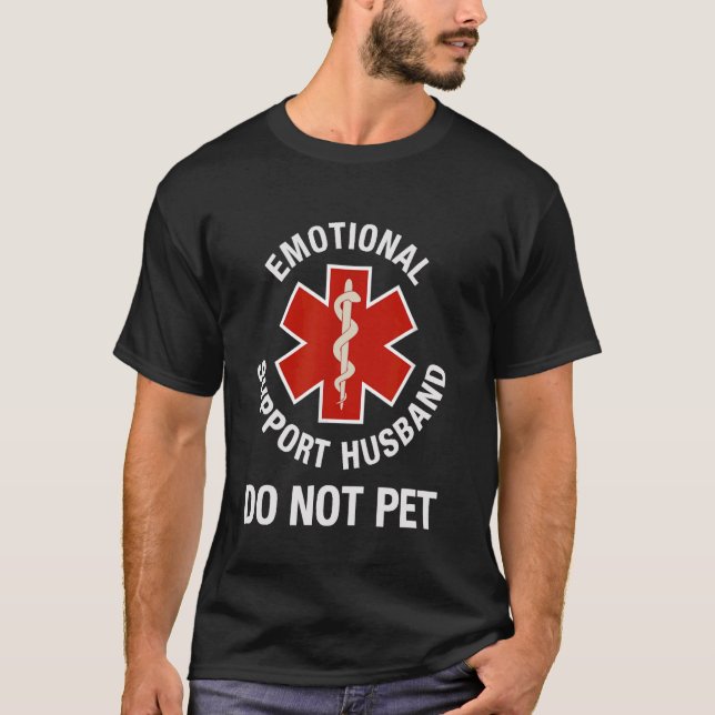 Camiseta Não Faça Carinho no Marido de Suporte Emocional Di (Frente)