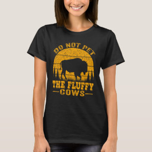 Camiseta Não Faça Carinho Nos Bois Fofos, Bison Retro Vinta