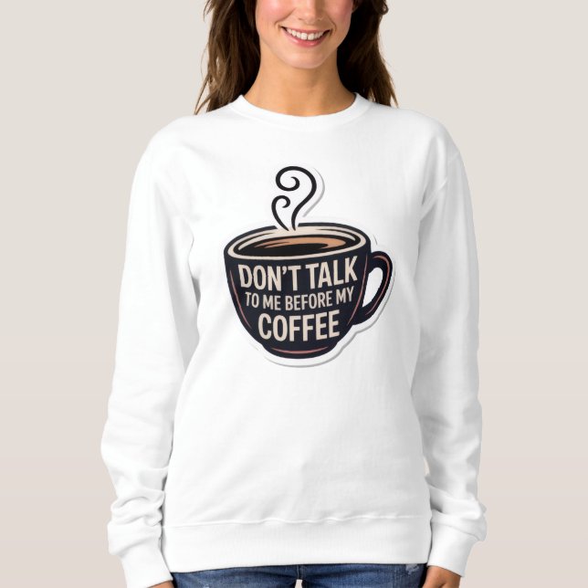 Camiseta não fale comigo antes do meu café, caneca. (Frente)