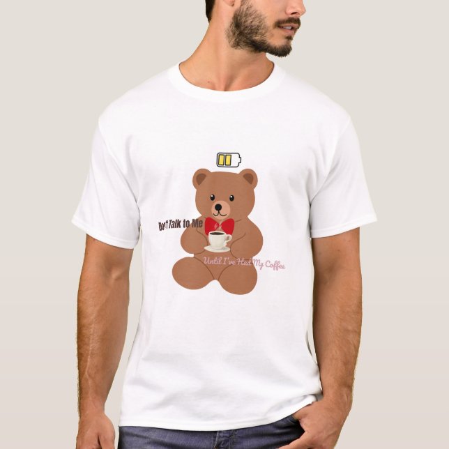Camiseta Não Fale Comigo – Coffee Bear Design (Frente)