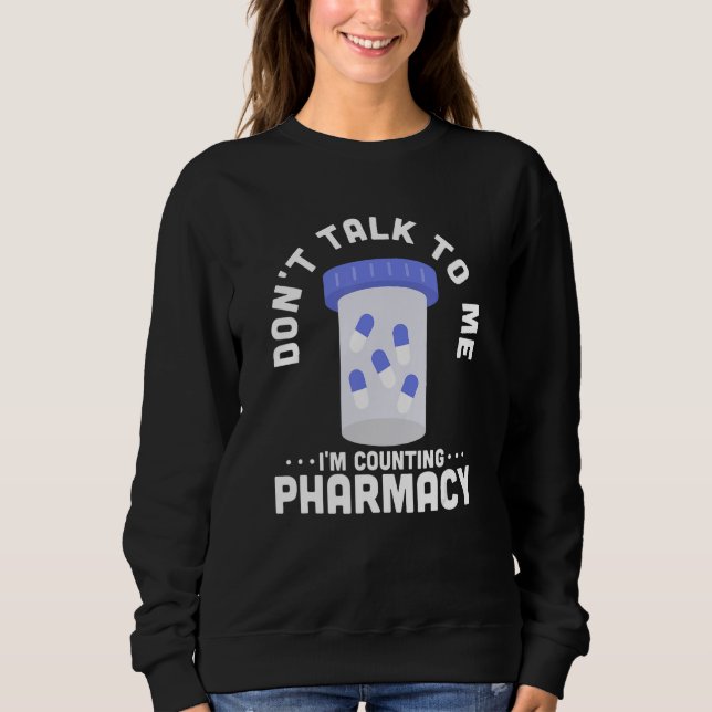 Camiseta Não fale comigo. Estou contando com farmacêutico. (Frente)