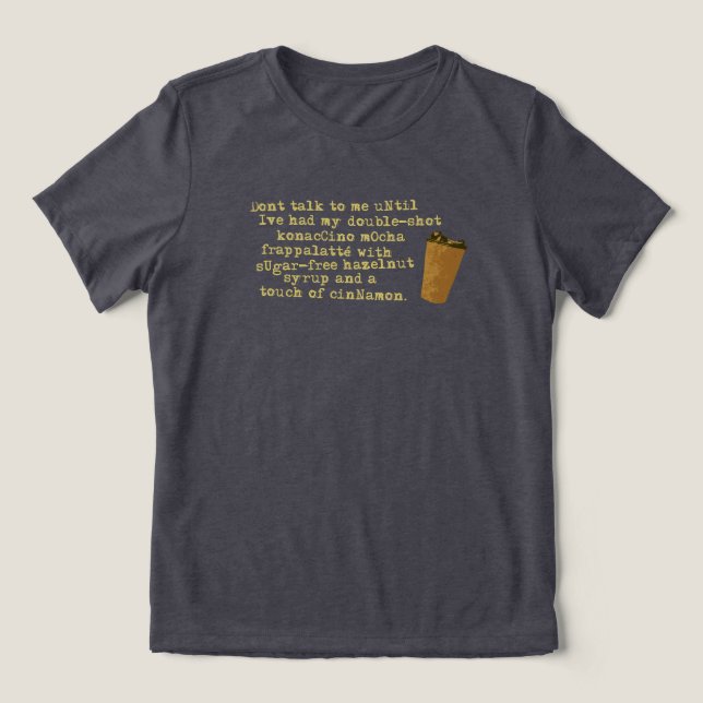 Camiseta Não fale que precisa de café (Design frontal)