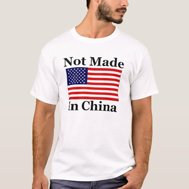 Camiseta Não feito em China - americano (Frente)