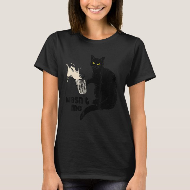 Camiseta Não fui um gato preto engraçado mamãe Gata Negra (Frente)