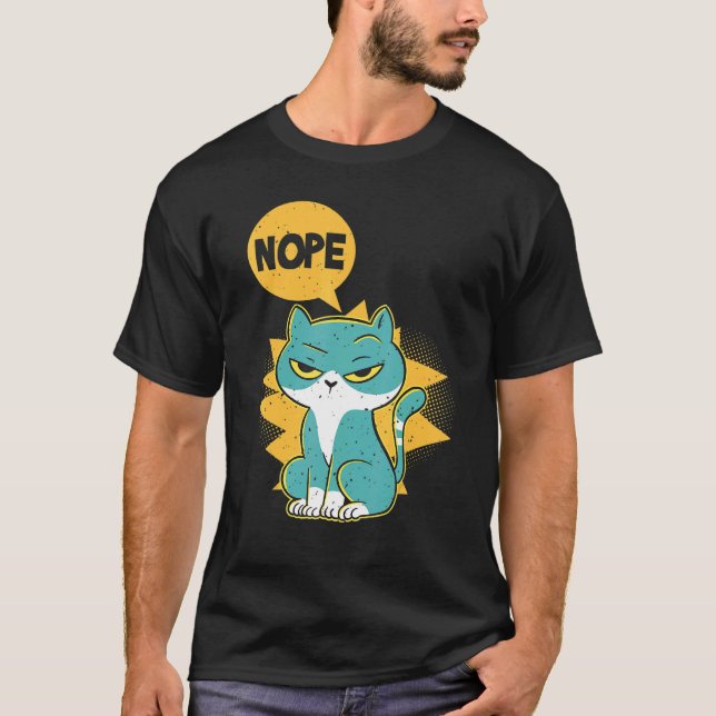 Camiseta Não, Gato Nopado E Preguiçoso (Frente)
