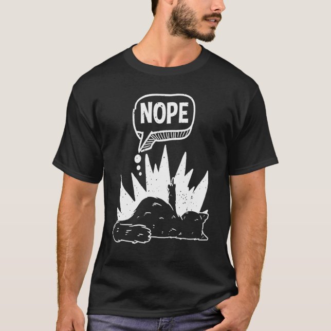 Camiseta Não, Gato Nopado E Preguiçoso (Frente)