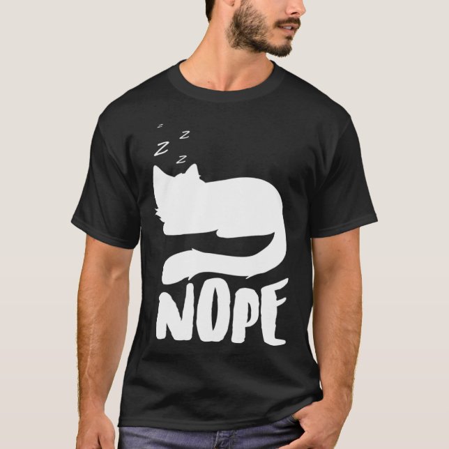 Camiseta Não Gato Preguiçoso (Frente)