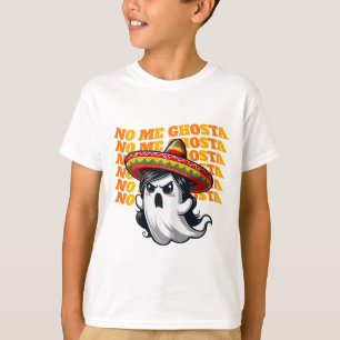 Camiseta Não, Ghosta Engraçado Mexicano Halloween Ghost Wom