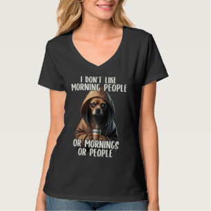 Camiseta Não Gosto de Pessoas da Manhã Chihuahua Sarcástico