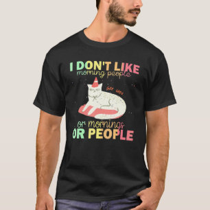 Camiseta Não Gosto de Pessoas da Manhã Gato Bravo Cattitu