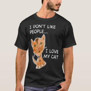 Camiseta Não Gosto de Pessoas Eu Amo Meu Gato Kitty Mamãe M
