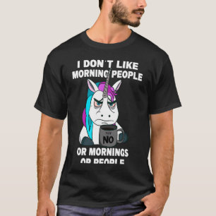 Camiseta Não gosto de pessoas Grumpy unicorn com caneca de