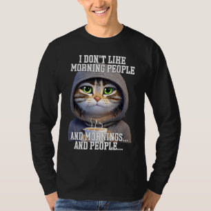Camiseta Não gosto de pessoas matinal com mau humor de café