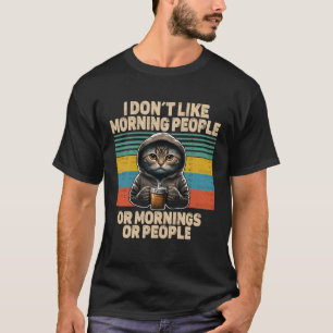 Camiseta Não gosto de pessoas matinal com mau humor de café