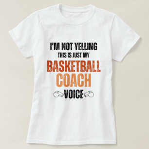 Camiseta Não Gritando o treinador de basquete Texto engraça