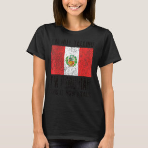 Camiseta Não gritando, sou peruano que sinaliza as raízes p