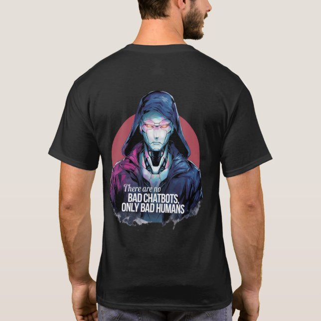 Camiseta 🤖 Não há Blocos de Choque Ruins só Ai Humanos Rui (Verso)