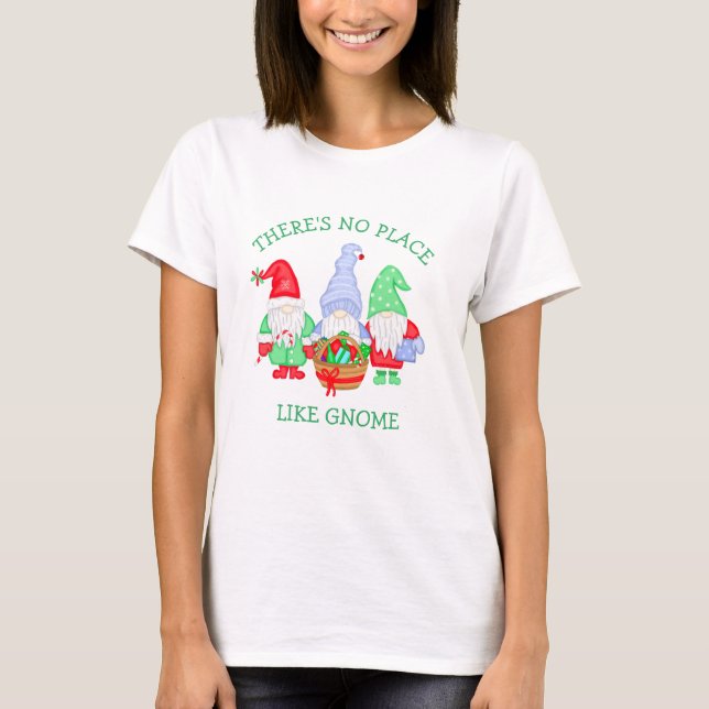 Camiseta Não há lugar como o Gnomo Natal (Frente)