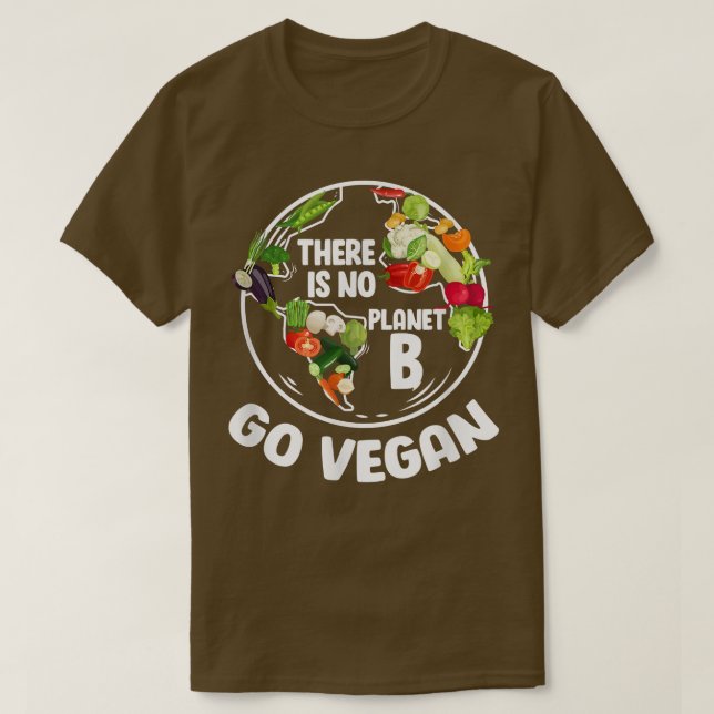 Camiseta Não há planeta B ir vegetariano vegetariano (Frente do Design)