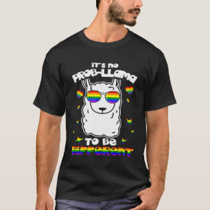 Camiseta Não Há Prob Llama Ser Diferente LGBT Arco-Íris Col