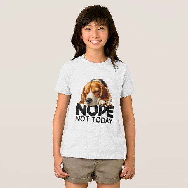 Camiseta Não Hoje Beagle (Frente Completa)