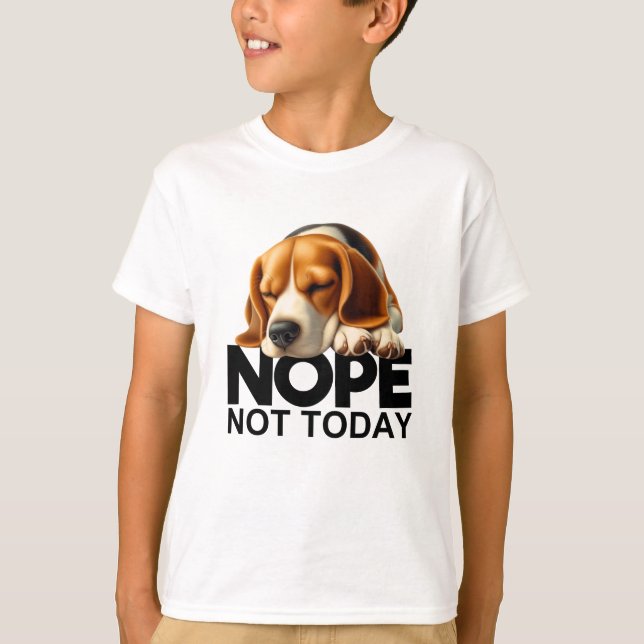 Camiseta Não Hoje Beagle (Frente)
