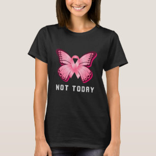 Camiseta Não Hoje, Borboleta Rosa Mama Sensibilização para