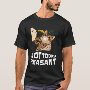 Camiseta Não Hoje Camponês Gato Bengal Boêmio