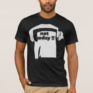 Camiseta Não Hoje Citação Engraçada e Negrito Preto e Branc
