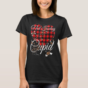 Camiseta Não Hoje Corações-Leopardo Cupido-Vermelho-Xadrez 