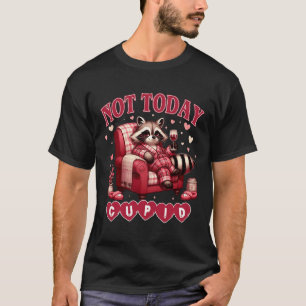 Camiseta Não Hoje Cupido Raccoon Engraçado e Sarcástico do
