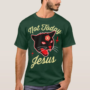 Camiseta Não Hoje Jesus Ave Satã Satanás Cat Death Metal