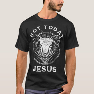 Camiseta Não Hoje Jesus Engraçado Ateu Satânico Gótico Negr