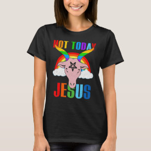 Camiseta Não Hoje Jesus Orgulho gay Lgbt Satã Goat