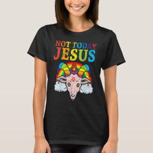 Camiseta Não Hoje Jesus Orgulho gay Lgbt Satã Goat 3
