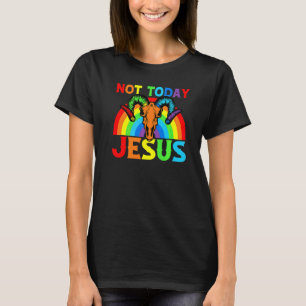 Camiseta Não Hoje Jesus Símbolo Satânico Baphomet Sigilo Pe